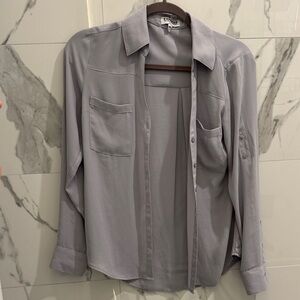 Express Light Gray Women's Button Down Shirt